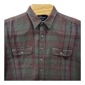 VTG Polo Ralph Lauren Shirt Mens XL Plaid Longsleeve Flannel Cotton Wool
